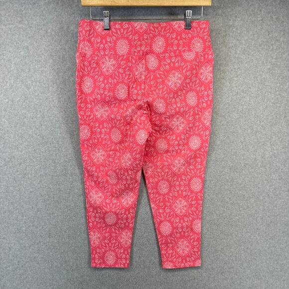 DG2 By Diane Gilman Leggings Womens Small Pink Floral Medallion Print Pull On - Picture 2 of 11